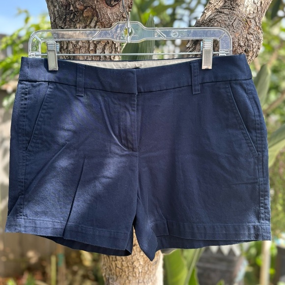 J. Crew Factory Navy Classic Cotton ChinoShorts Size 4 - Picture 1 of 6